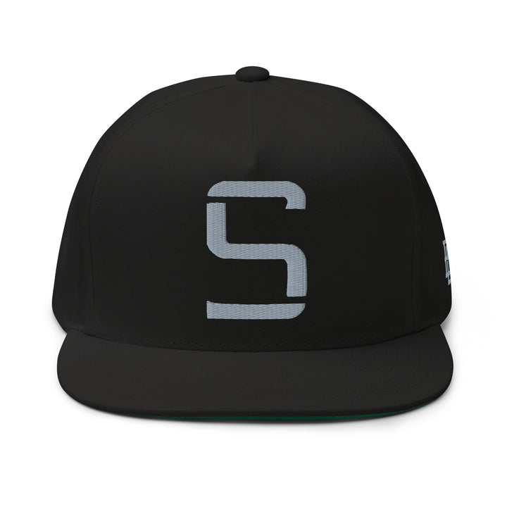 "S" Flat Bill Cap | E Luna Brand SELECT | 3 Grey Thread Logos | 3D Puff Edition