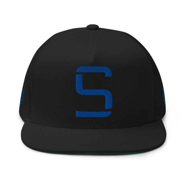"S" Flat Bill Cap | E Luna Brand PREMIUM | 4 Royal Thread Logos | 3D Puff Edition