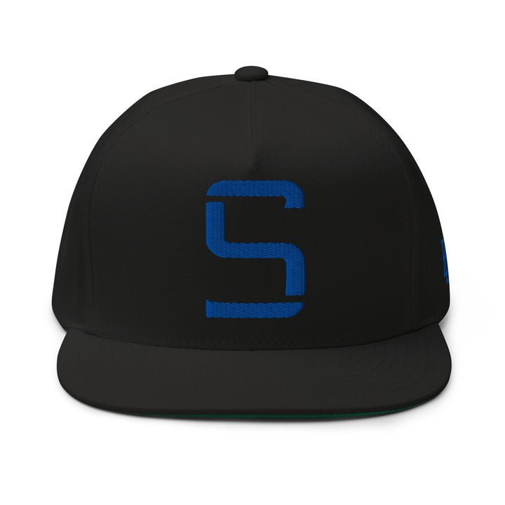 "S" Flat Bill Cap | E Luna Brand ESSENTIAL | 2 Royal Thread Logos