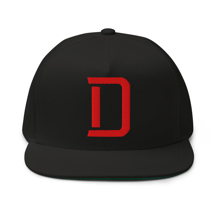 "D" Flat Bill Cap | E Luna Brand CLASSIC | 1 Red Thread Logo | 3D Puff Edition