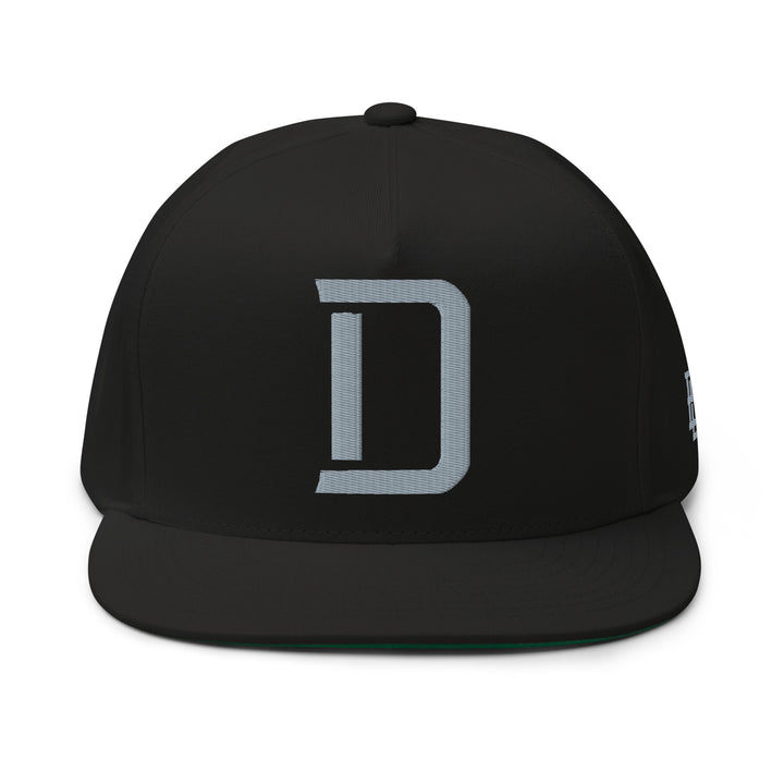 "D" Flat Bill Cap | E Luna Brand SELECT | 3 Grey Thread Logos | 3D Puff Edition