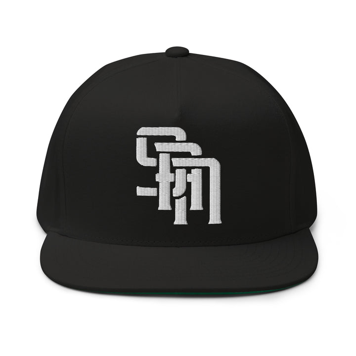 "SAN" Flat Bill Cap | E Luna Brand CLASSIC | 1 White Thread Logo | 3D Puff Edition