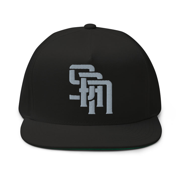 "SAN" Flat Bill Cap | E Luna Brand CLASSIC | 1 Grey Thread Logo | 3D Puff Edition