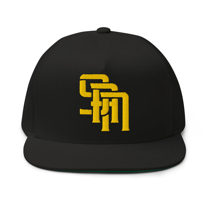 "SAN" Flat Bill Cap | E Luna Brand CLASSIC | 1 Gold Thread Logo | 3D Puff Edition