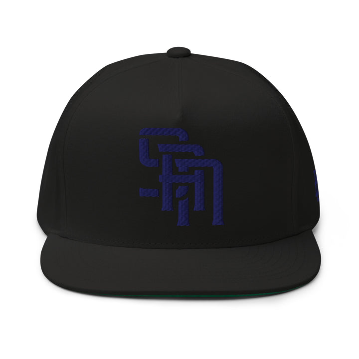 "SAN" 2.0 Flat Bill Cap | E Luna Brand SELECT | 3 Navy Thread Logos [3D Puff Edition]