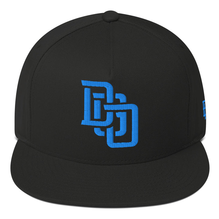 "DGO" Flat Bill Cap | E Luna Brand ESSENTIAL | 2 Aqua/Teal Thread Logos
