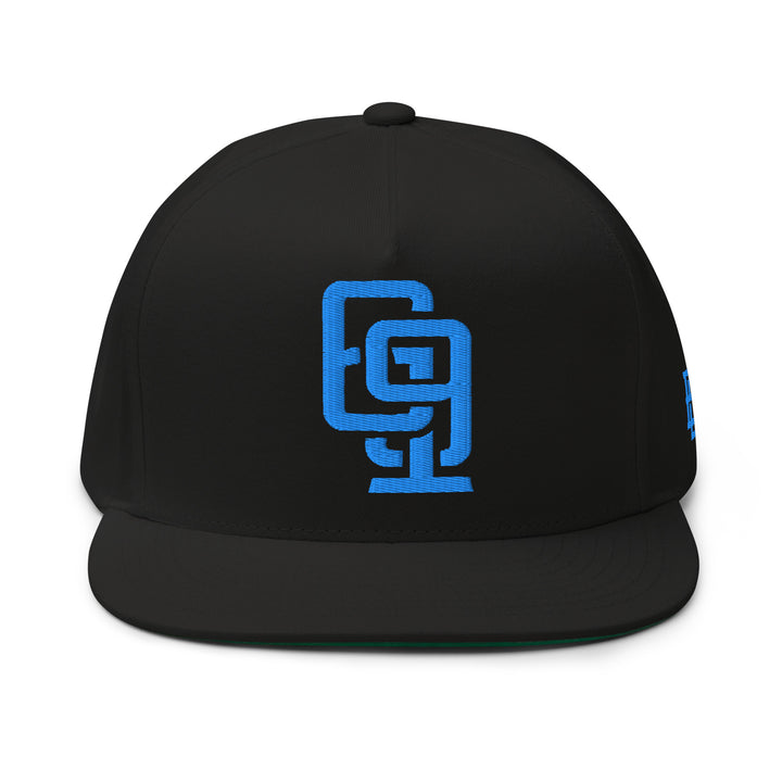 "619" Flat Bill Cap | E Luna Brand ESSENTIAL | 2 Aqua/Teal Thread Logos