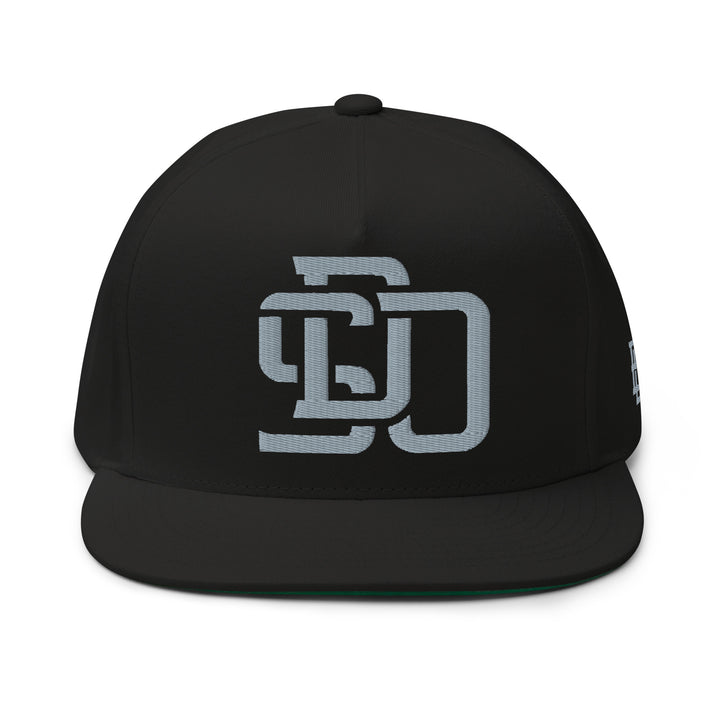 "SDO" Flat Bill Cap | E Luna Brand SELECT | 3 Grey Thread Logos | 3D Puff Edition