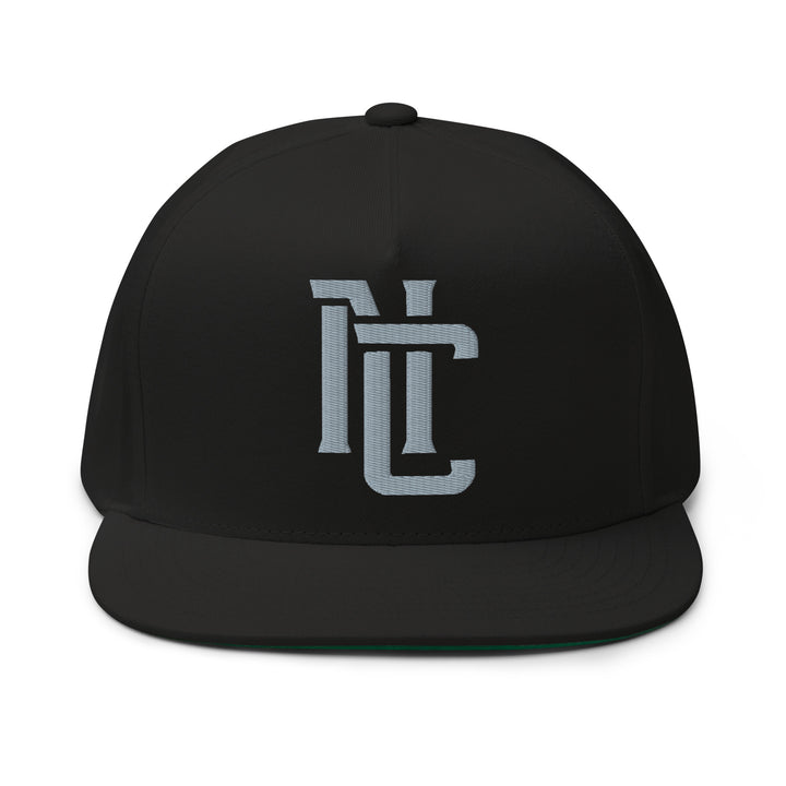 "NC" 2.0 Flat Bill Cap | E Luna Brand CLASSIC | 1 Grey Thread Logo | 3D Puff Edition