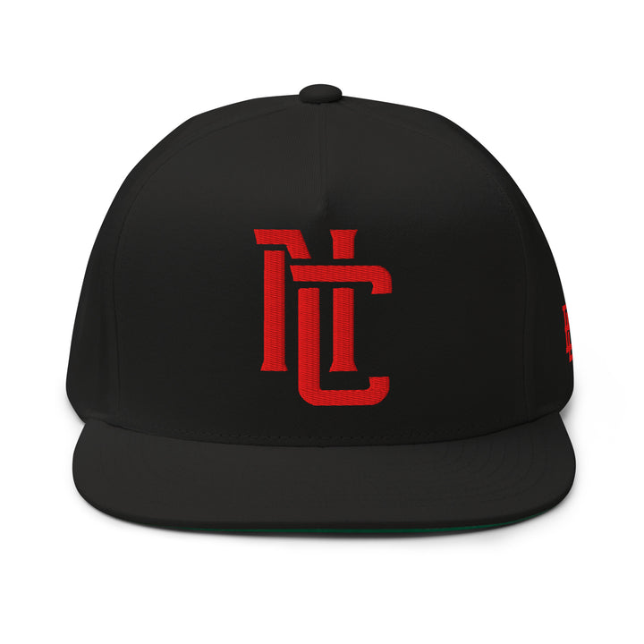 "NC" 2.0 Flat Bill Cap | E Luna Brand SELECT | 3 Red Thread Logos | 3D Puff Edition