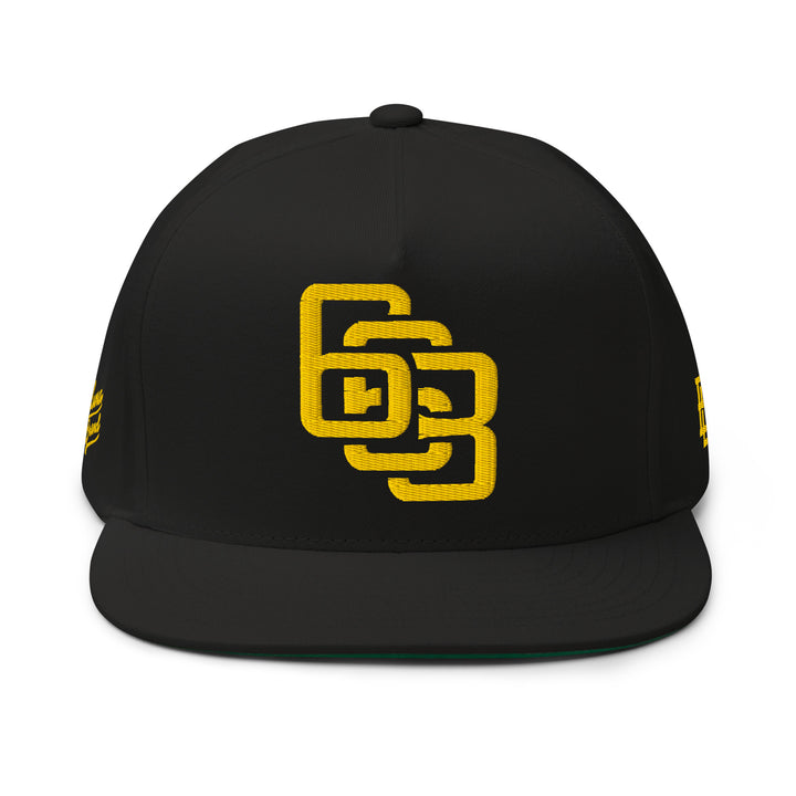 "663" Flat Bill Cap | E Luna Brand PREMIUM | 4 Gold Thread Logos | 3D Puff Edition