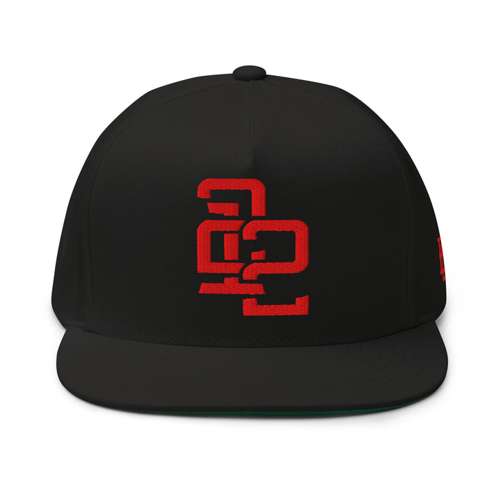 "212" Flat Bill Cap | E Luna Brand SELECT | 3 Red Thread Logos | 3D Puff Edition