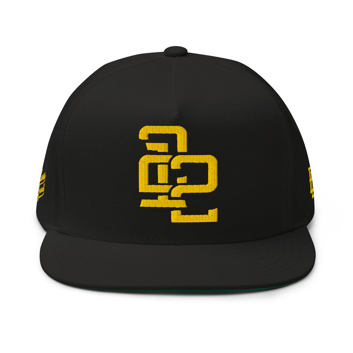 "212" Flat Bill Cap | E Luna Brand PREMIUM | 4 Gold Thread Logos | 3D Puff Edition