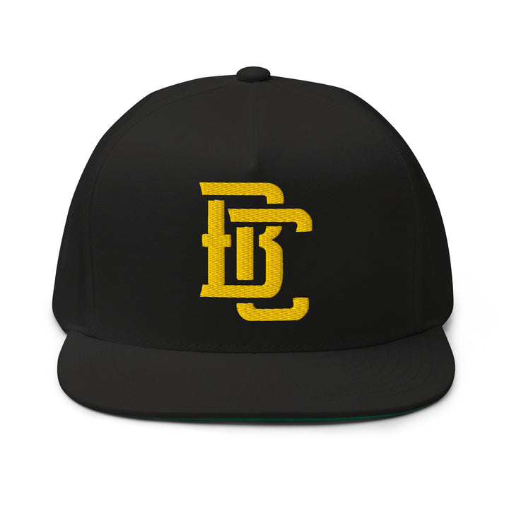 "BC" Flat Bill Cap | E Luna Brand CLASSIC | 1 Gold Thread Logo | 3D Puff Edition
