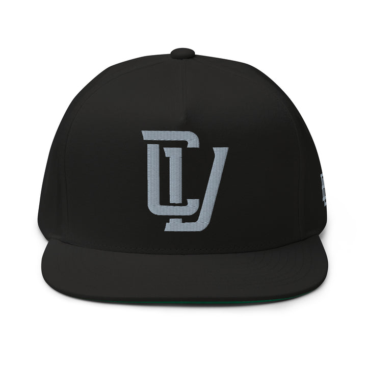 "CV" Flat Bill Cap | E Luna Brand ESSENTIAL | 2 Grey Thread Logos | 3D Puff Edition