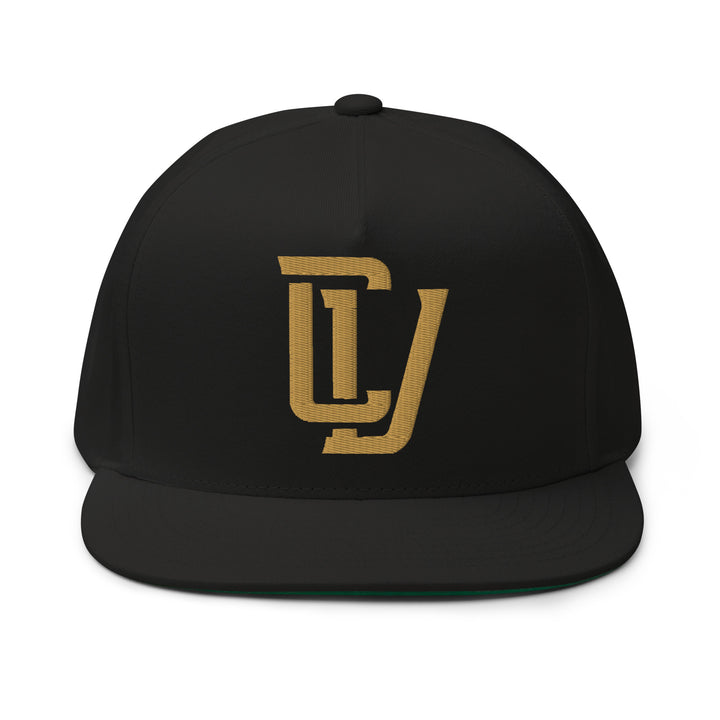 "CV" Flat Bill Cap | E Luna Brand CLASSIC | 1 Old Gold Thread Logo | 3D Puff Edition