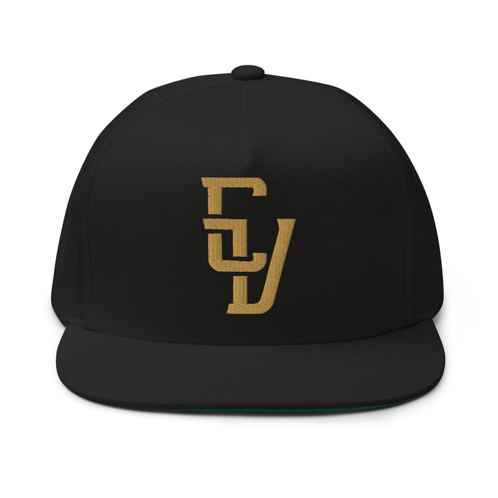 "CV" 2.0 Flat Bill Cap | E Luna Brand CLASSIC | 1 Old Gold Thread Logo | 3D Puff Edition