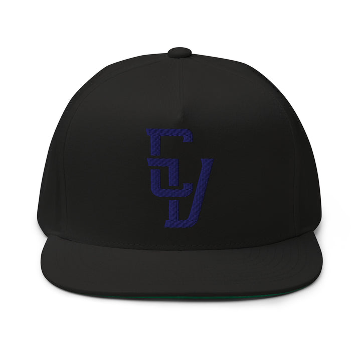 "CV" 2.0 Flat Bill Cap | E Luna Brand CLASSIC | 1 Navy Thread Logo | 3D Puff Edition
