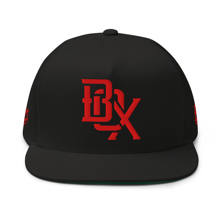 "BOX" Flat Bill Cap | E Luna Brand PREMIUM | 4 Red Thread Logos | 3D Puff Edition