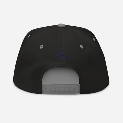 "SAN" Flat Bill Cap | Yupoong 6007 | E Luna Brand SELECT Tricrest 3 Navy Thread Logos: Front, Left & Back [3D Puff Edition]