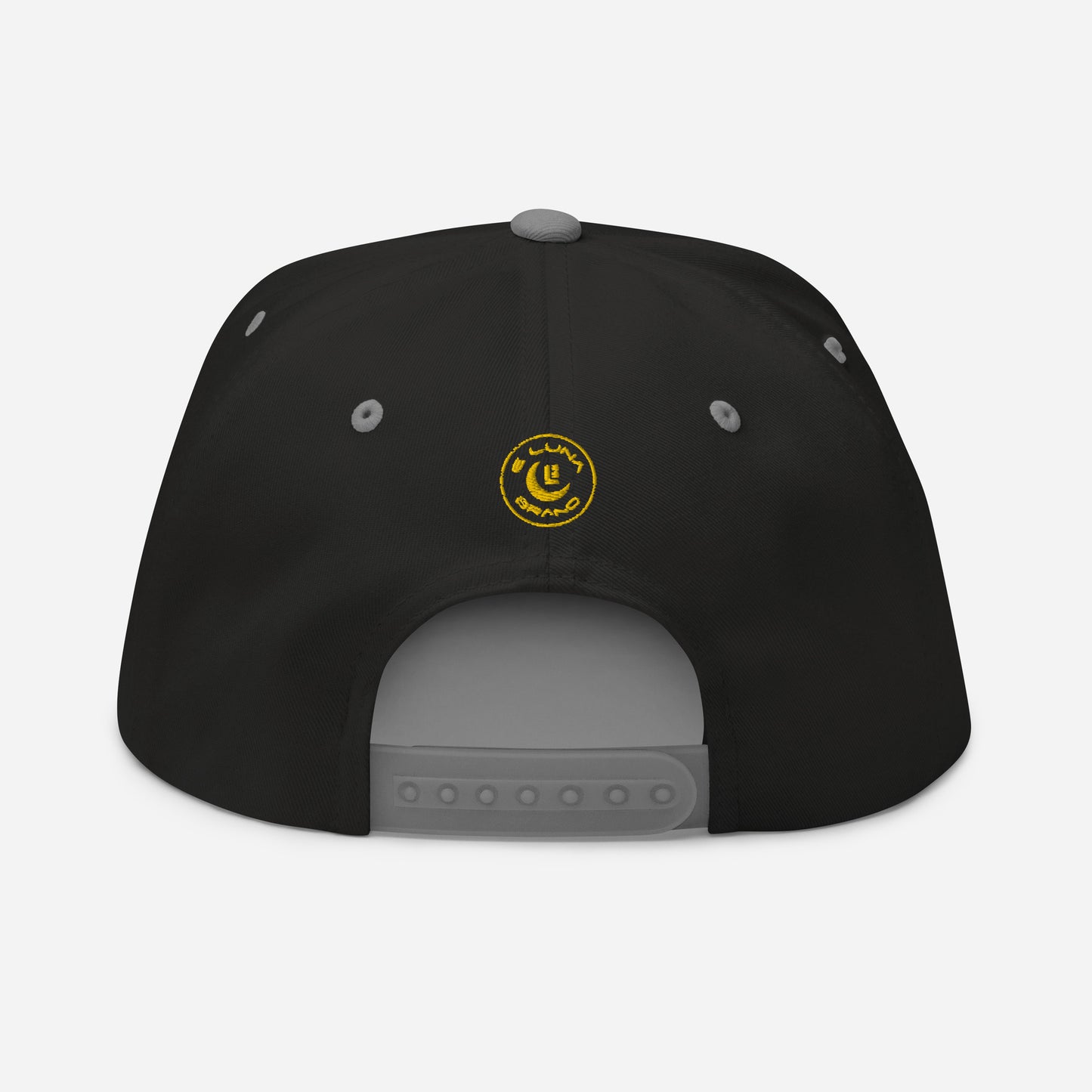 "SAN" Flat Bill Cap | Yupoong 6007 | E Luna Brand SELECT Tricrest 3 Gold Thread Logos: Front, Left & Back [3D Puff Edition]