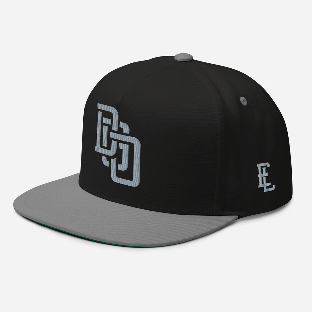"DGO" Flat Bill Cap | E Luna Brand ESSENTIAL | 2 Grey Thread Logos
