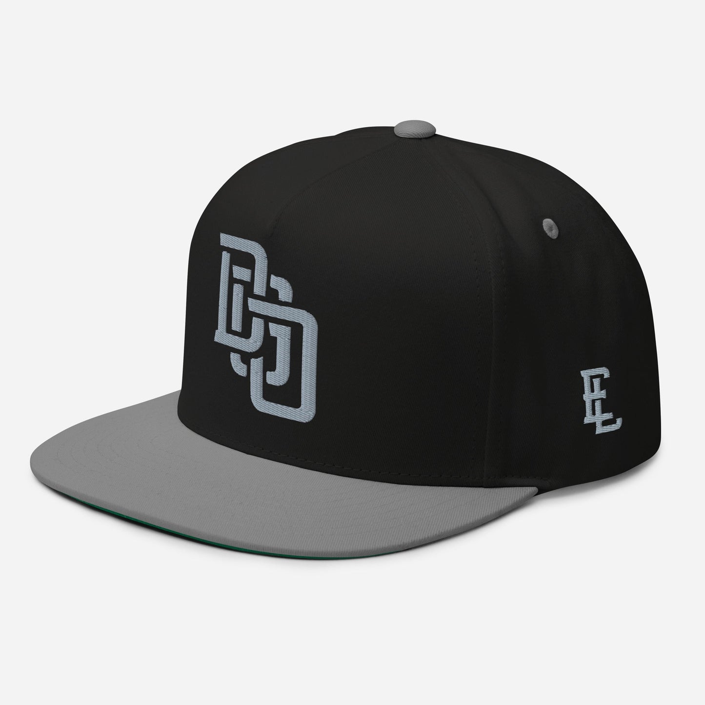 "DGO" Flat Bill Cap | E Luna Brand ESSENTIAL | 2 Grey Thread Logos