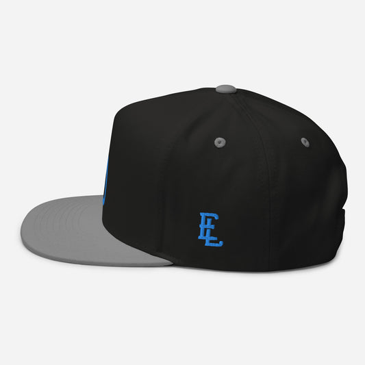 "DGO" Flat Bill Cap | E Luna Brand ESSENTIAL | 2 Aqua/Teal Thread Logos