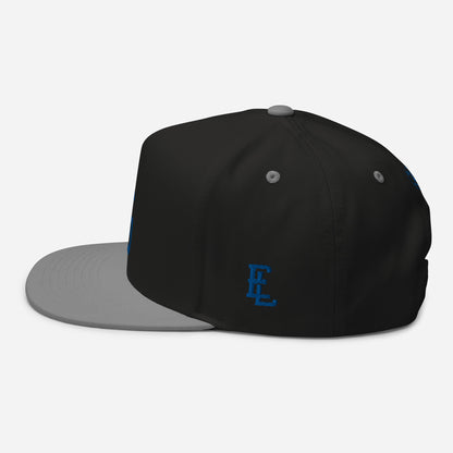 "ANG" Flat Bill Cap | Yupoong 6007 | E Luna SELECT Tricrest 3 Royal Thread Front, Left Side & Back Logos