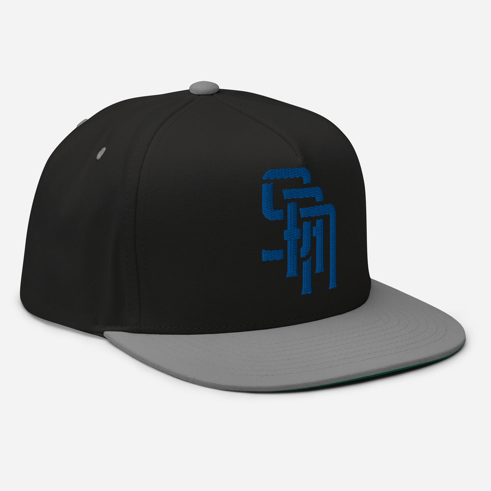 Gorra de visera plana "SAN" | E Luna Brand ESSENTIAL | 2 logotipos de hilo Royal | Edición 3D Puff