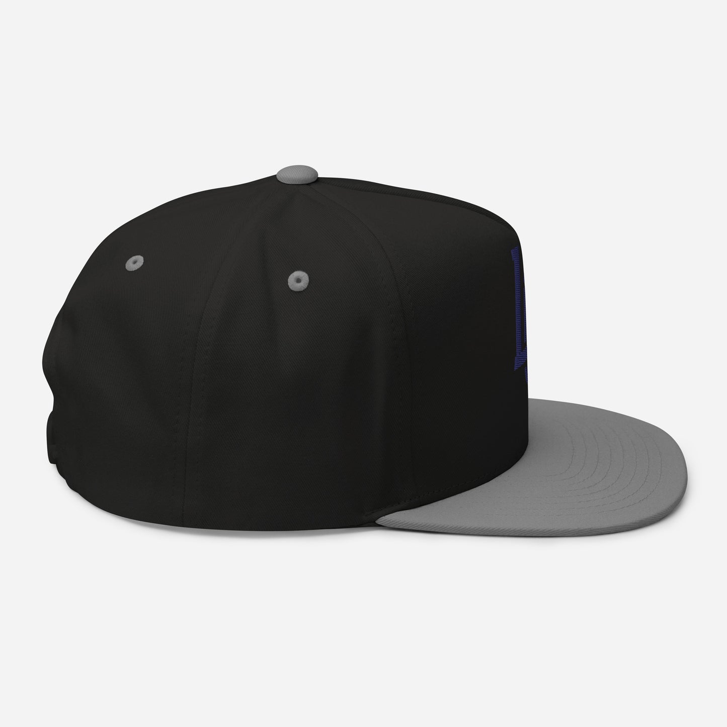 "LOS" Flat Bill Cap | E Luna Brand ESSENTIAL | 2 Navy Thread Logos