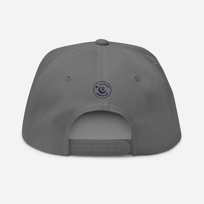 "213" Flat Bill Cap | Yupoong 6007 | E Luna SELECT Tricrest 3 Navy Thread Front, Left Side & Back Logos