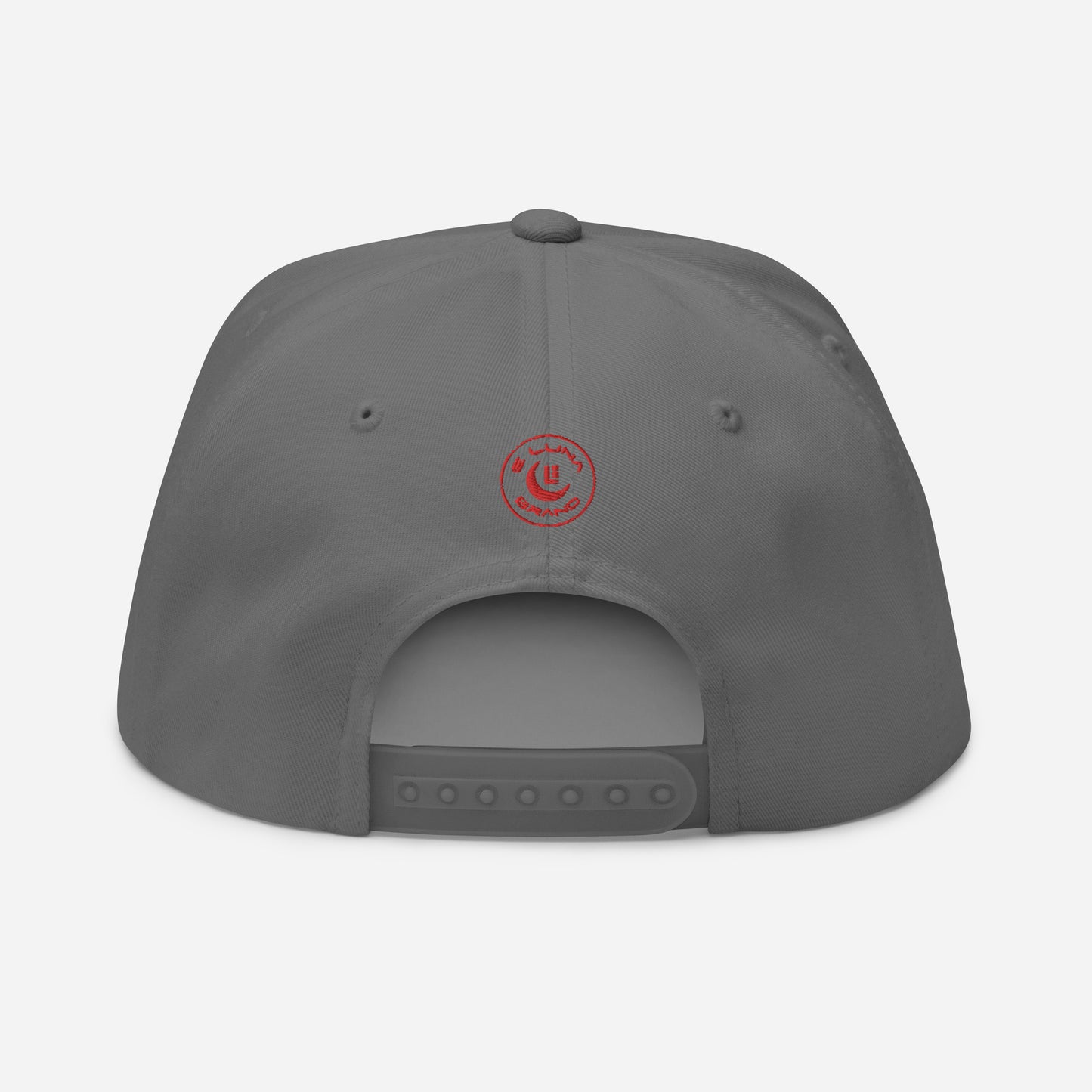 "ANG" Flat Bill Cap | Yupoong 6007 | E Luna SELECT Tricrest 3 Red Thread Front, Left Side & Back Logos