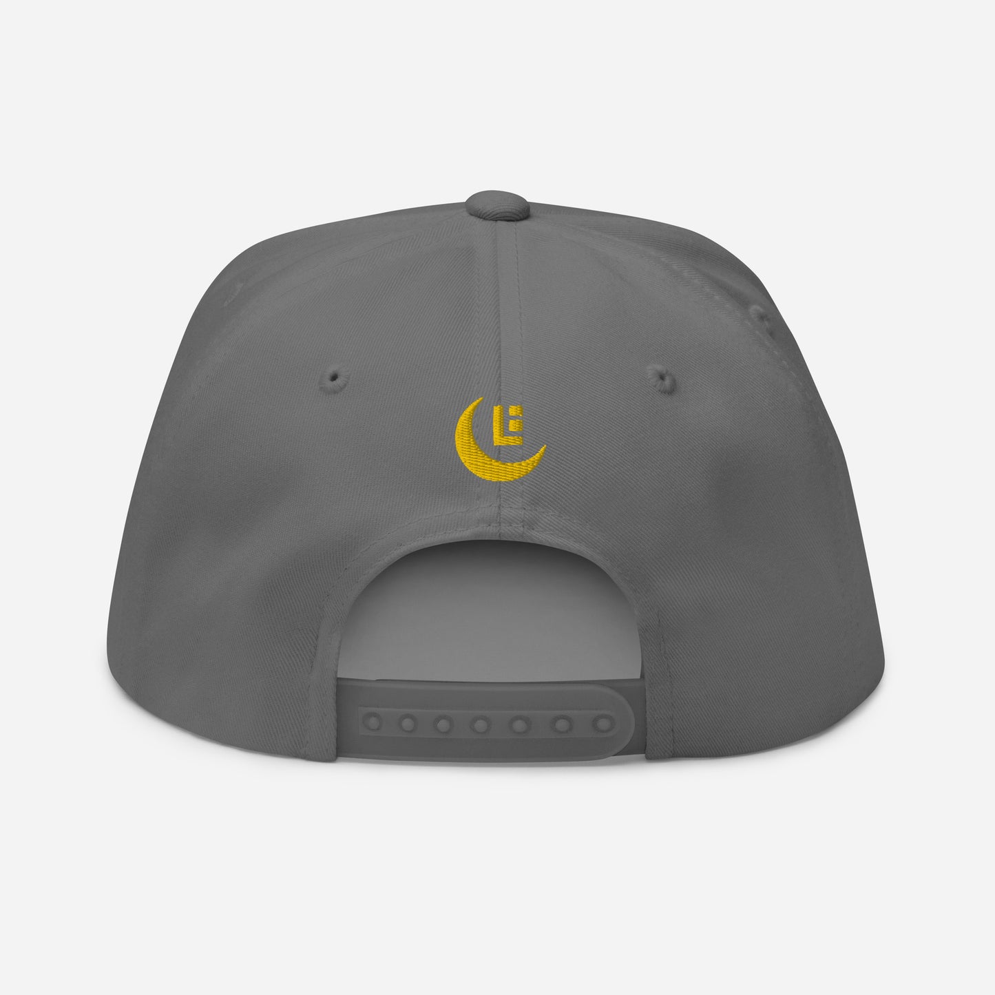 "SAN" Flat Bill Cap | Yupoong 6007 | E Luna Brand PREMIUM Quadcrest 4 Gold Thread Logos: Front, Left, Right Signature & Back [3D Puff Edition]