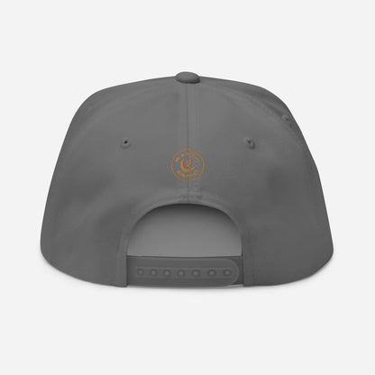 "SAN" Flat Bill Cap | Yupoong 6007 | E Luna Brand SELECT Tricrest 3 Old Gold Thread Logos: Front, Left & Back [3D Puff Edition]