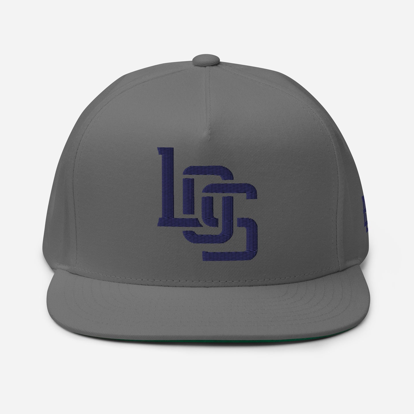 "LOS" Flat Bill Cap | E Luna Brand ESSENTIAL | 2 Navy Thread Logos