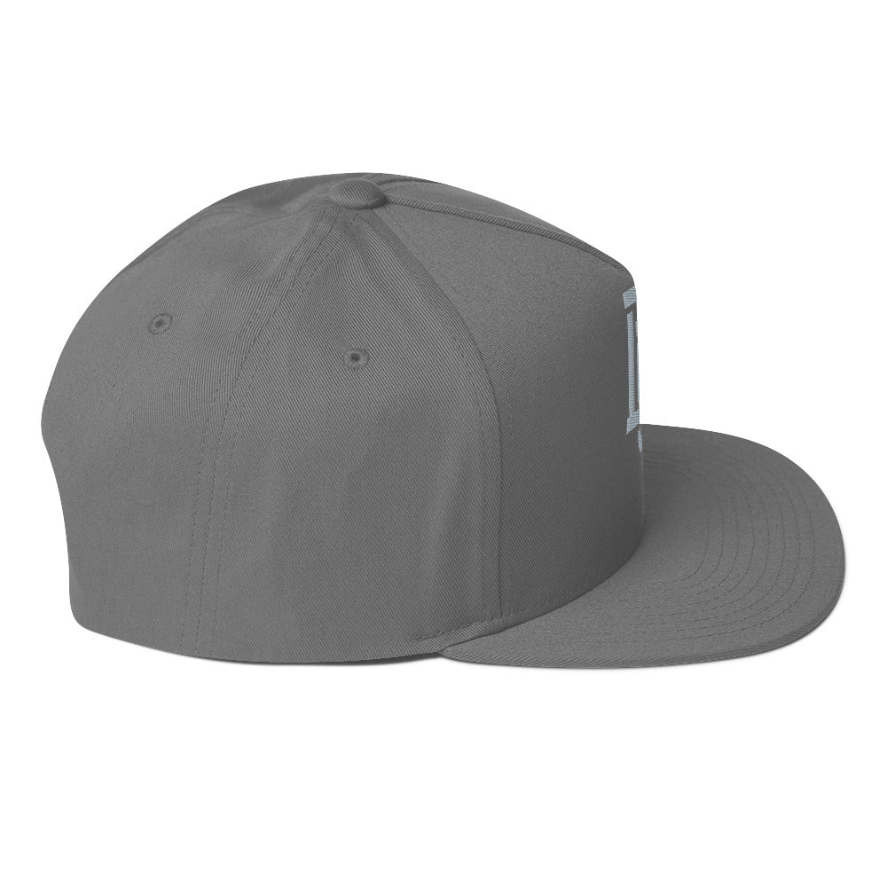 "DGO" Flat Bill Cap | Yupoong 6007 | E Luna CLASSIC Solocrest 1 Grey Thread Front Logo