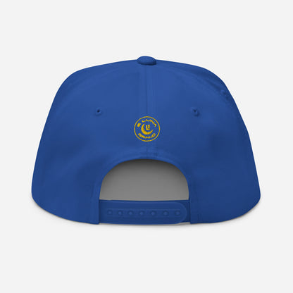 "619" Flat Bill Cap | Yupoong 6007 | E Luna SELECT Tricrest 3 Gold Thread Front, Left Side & Back Logos