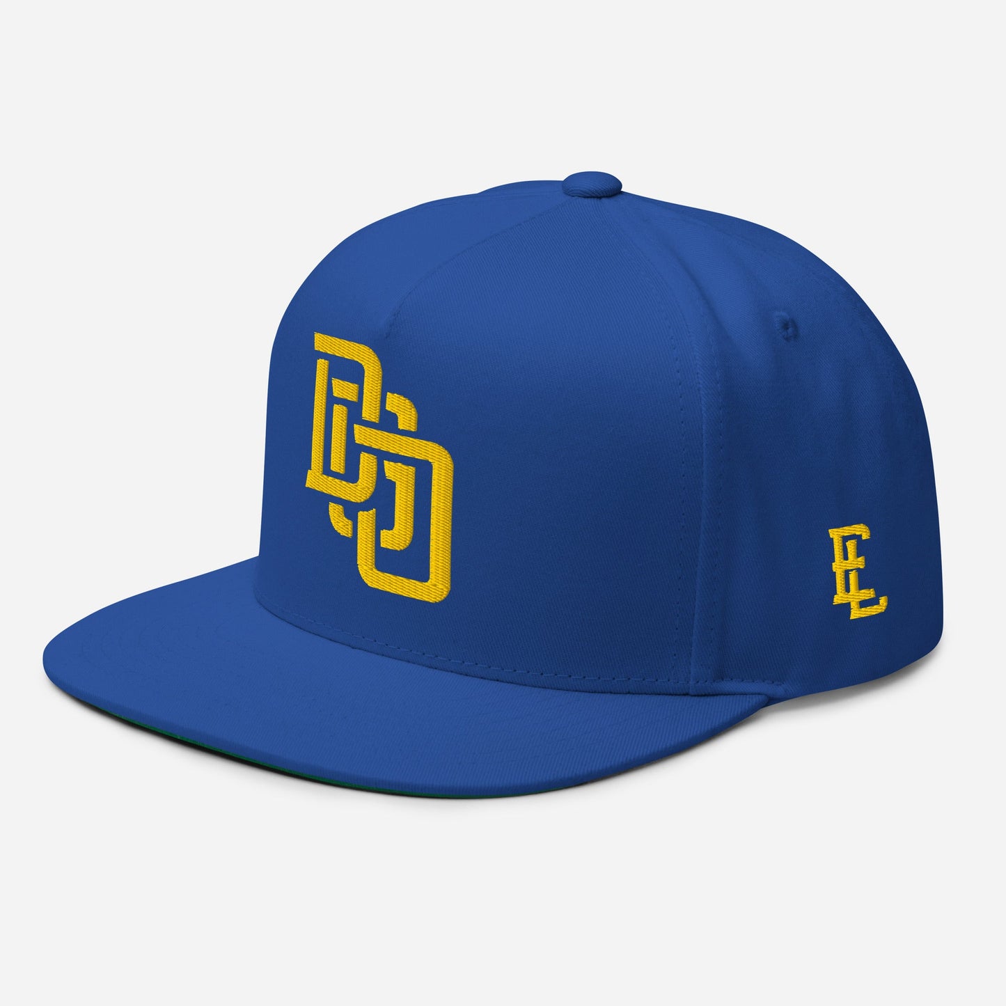 "DGO" Flat Bill Cap | E Luna Brand ESSENTIAL | 2 Gold Thread Logos