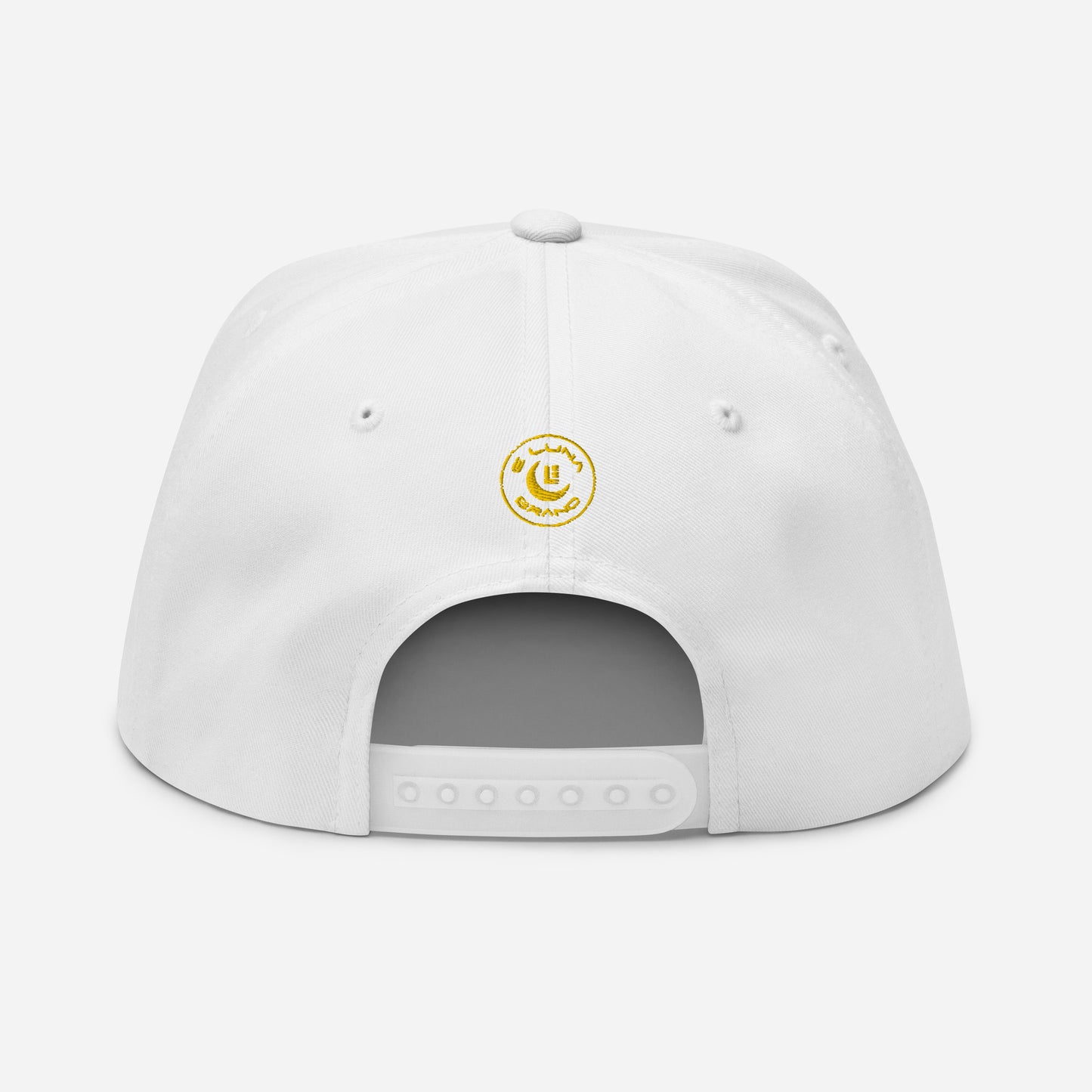 "ANG" Flat Bill Cap | Yupoong 6007 | E Luna SELECT Tricrest 3 Gold Thread Front, Left Side & Back Logos