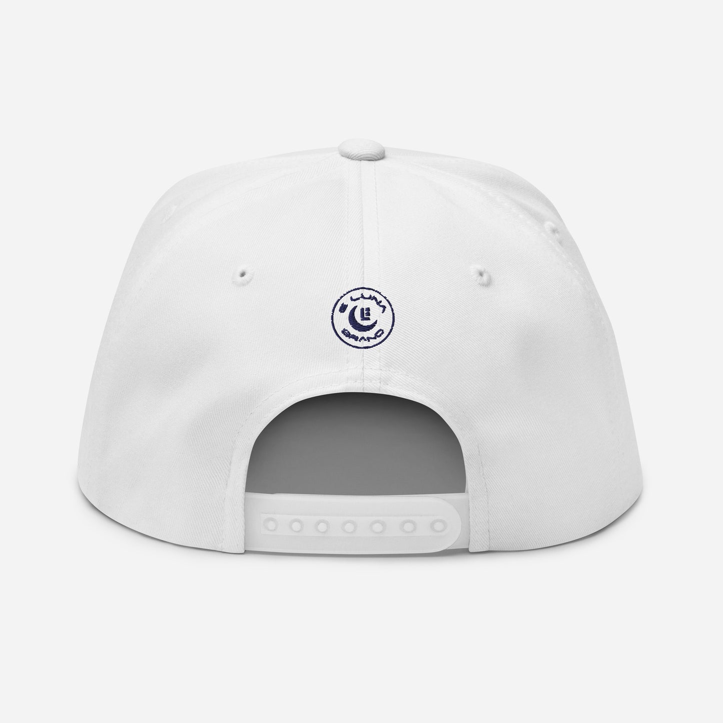 "SAN" Flat Bill Cap | Yupoong 6007 | E Luna Brand SELECT Tricrest 3 Navy Thread Logos: Front, Left & Back [3D Puff Edition]