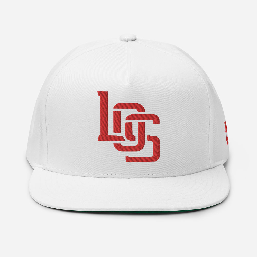 "LOS" Flat Bill Cap | E Luna Brand ESSENTIAL | 2 Red Thread Logos