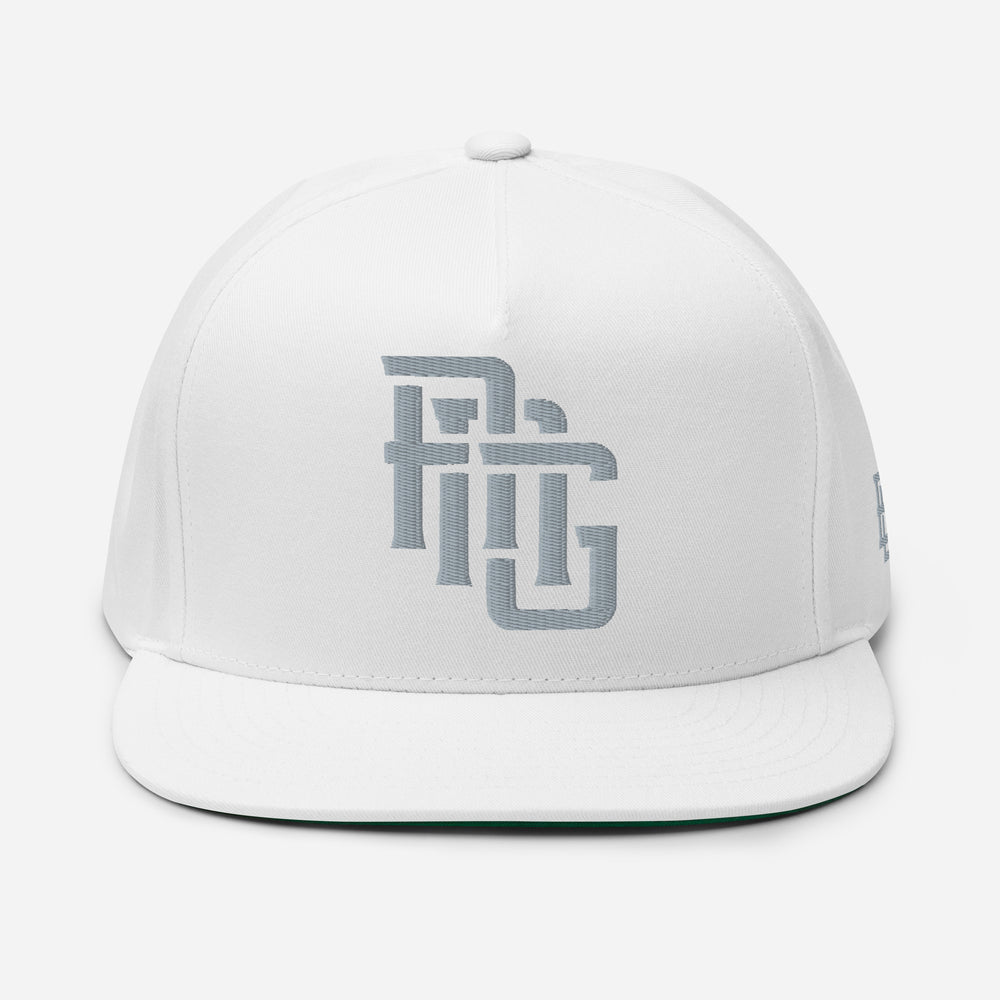 "ANG" Flat Bill Cap | E Luna Brand ESSENTIAL | 2 Grey Thread Logos