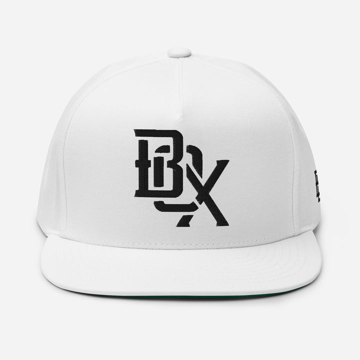 "BOX" Flat Bill Cap | E Luna Brand ESSENTIAL | 2 Black Thread Logos