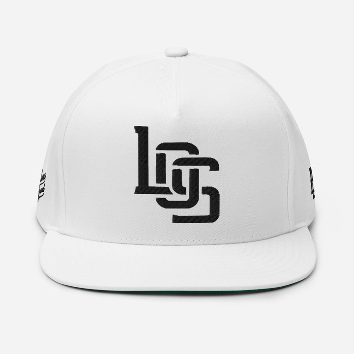 "LOS" Flat Bill Cap | E Luna Brand PREMIUM | 4 Black Thread Logos [3D Puff Edition]