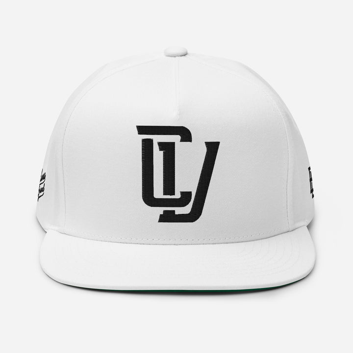 "CV" Flat Bill Cap | E Luna Brand PREMIUM | 4 Black Thread Logos | 3D Puff Edition