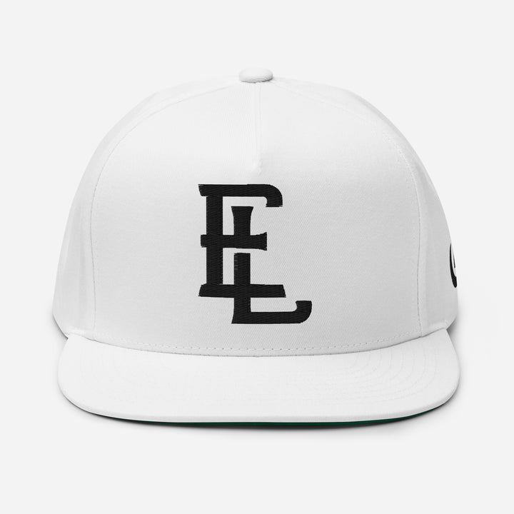 "EL" Flat Bill Cap | E Luna Brand SELECT | 3 Black Thread Logos | 3D Puff Edition