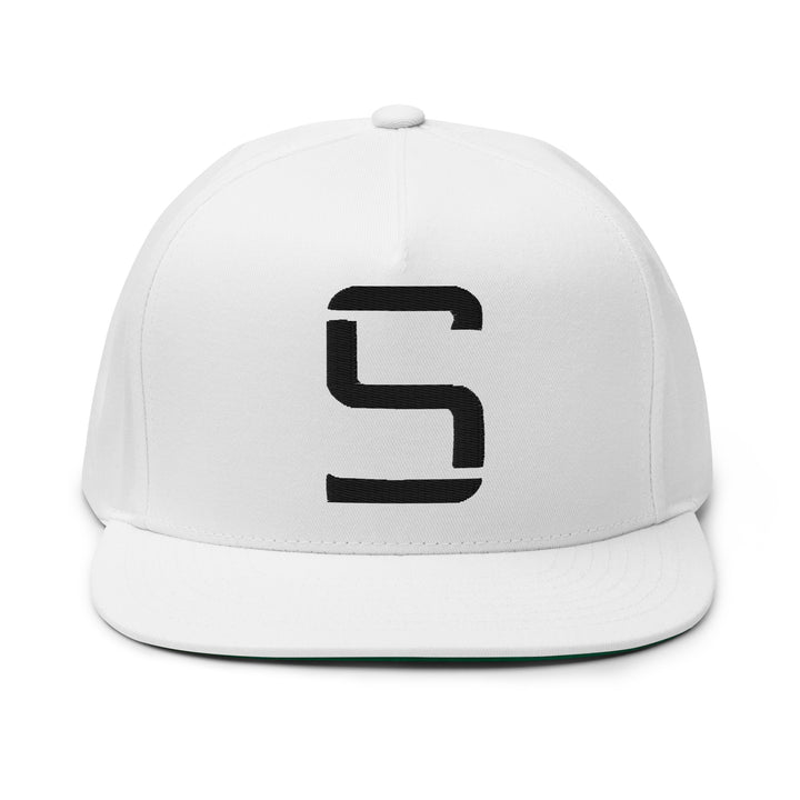 "S" Flat Bill Cap | E Luna Brand CLASSIC | 1 Black Thread Logo | 3D Puff Edition