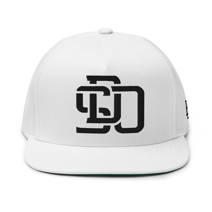 "SDO" Flat Bill Cap | E Luna Brand SELECT | 3 Black Thread Logos | 3D Puff Edition