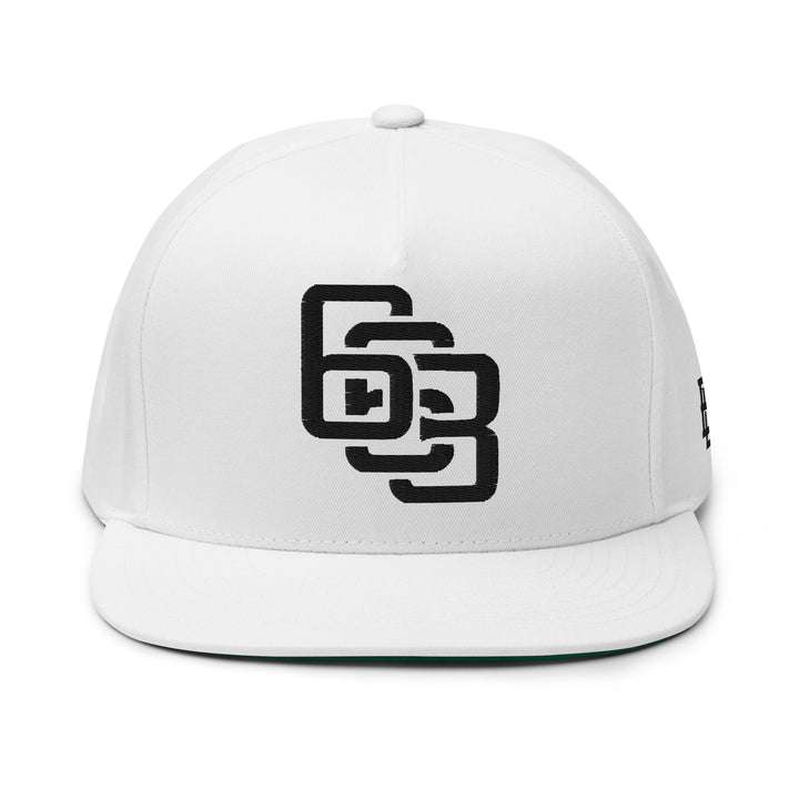 "663" Flat Bill Cap | E Luna Brand ESSENTIAL | 2 Black Thread Logos | 3D Puff Edition